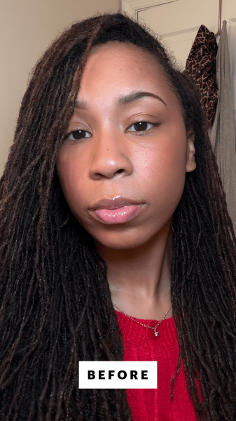 Taylor before applying the Kiss The New Natural Lashes